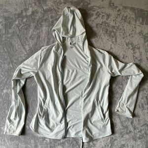 Athleta Girl Bright White Serve UPF Jacket Hoodie Tech Fabric Lightweight XXL